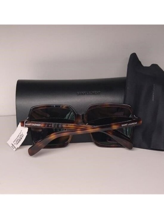 New Authentic Tortoise Square Sunglasses with Black Case SL 174 002 main image 6